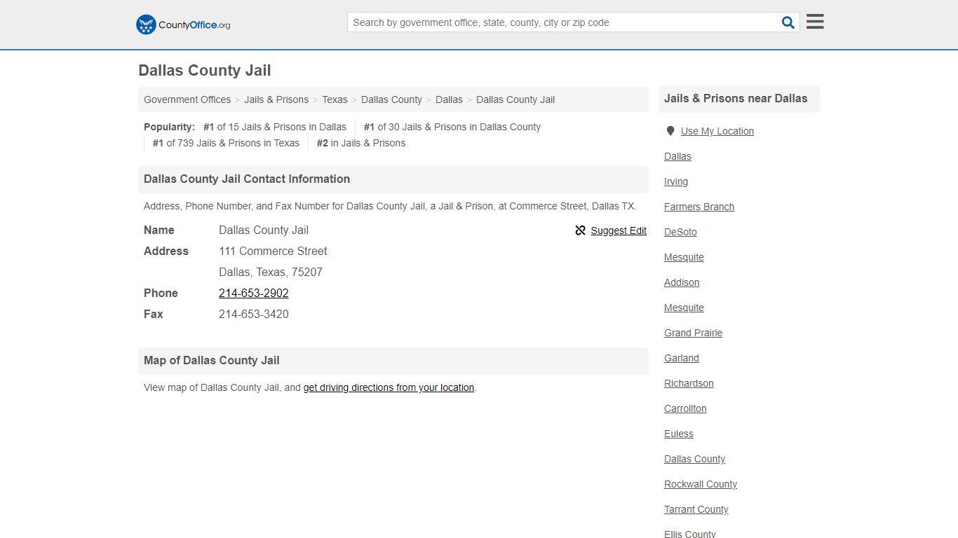 Dallas County Jail - Dallas, TX (Address, Phone, and Fax)