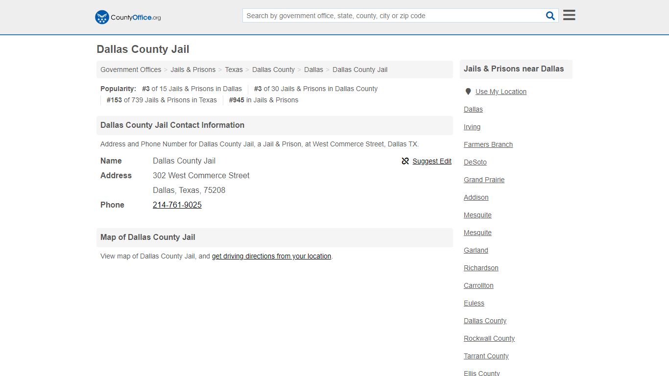 Dallas County Jail - Dallas, TX (Address and Phone) - County Office