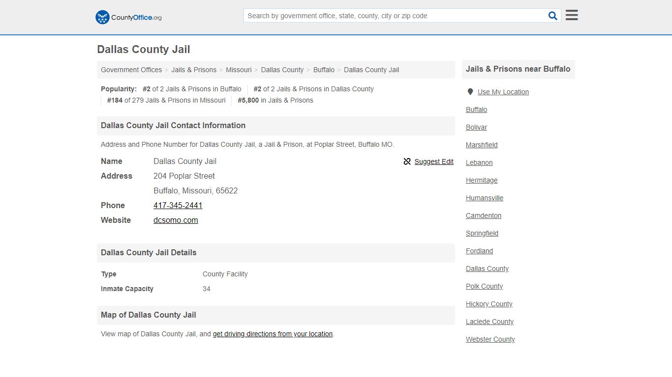 Dallas County Jail - Buffalo, MO (Address and Phone)